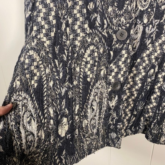 Laura Ashley Women's XL Textured Paisley Mixed Media Blazer Boho Lagenlook - Picture 5 of 14